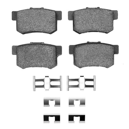 Dynamic Friction Co 3000 Semi-Metallic Brake Pads and Hardware Kit, Low Dust, 100% Copper Free, 100% Asbestos-free, Rear 1311-0537-01